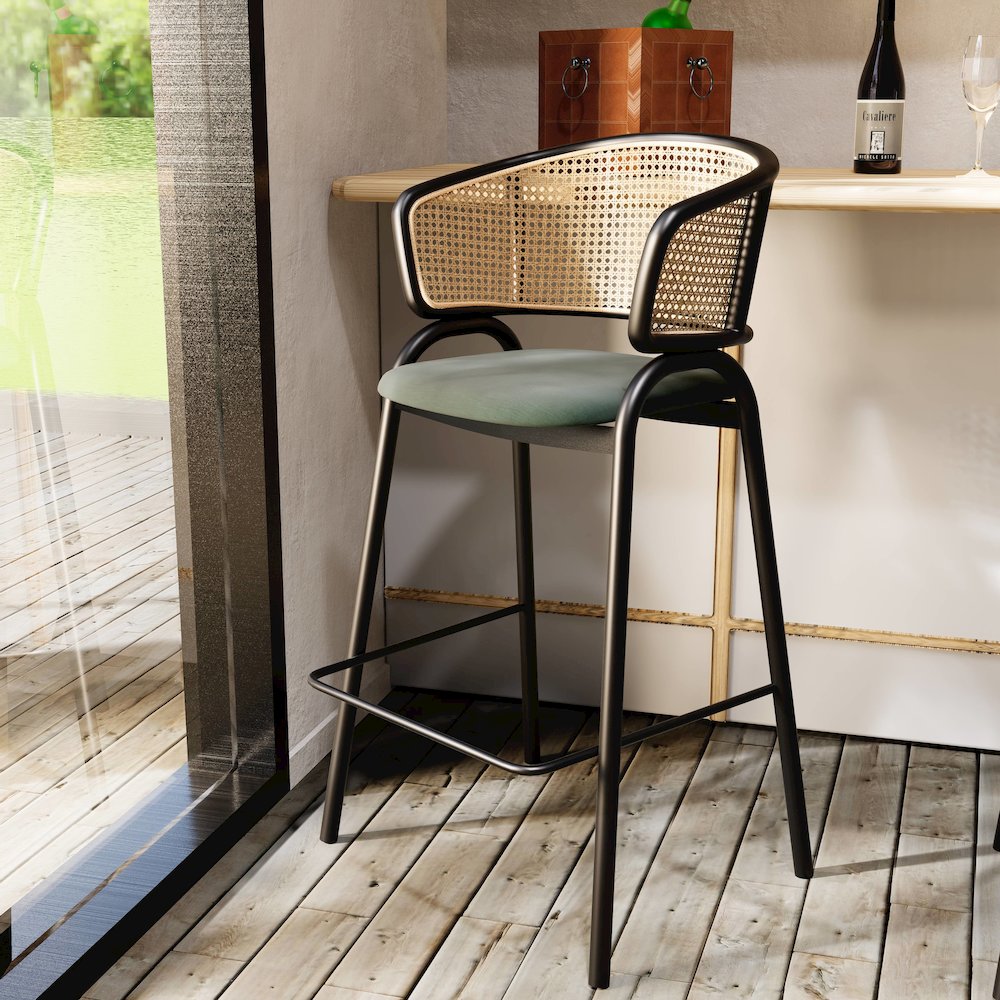 Ervilla Wicker Bar Stool Set of 2
