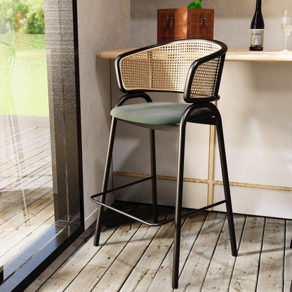 Ervilla Wicker Bar Stool Set of 2