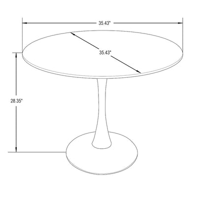 Bristol Mid-Century Modern Round Dining Table