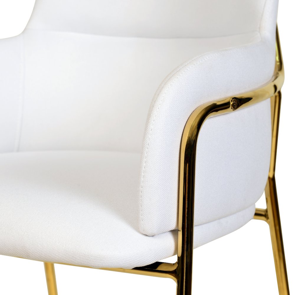 Axis Collection Modern Gold Bar height Chair in White