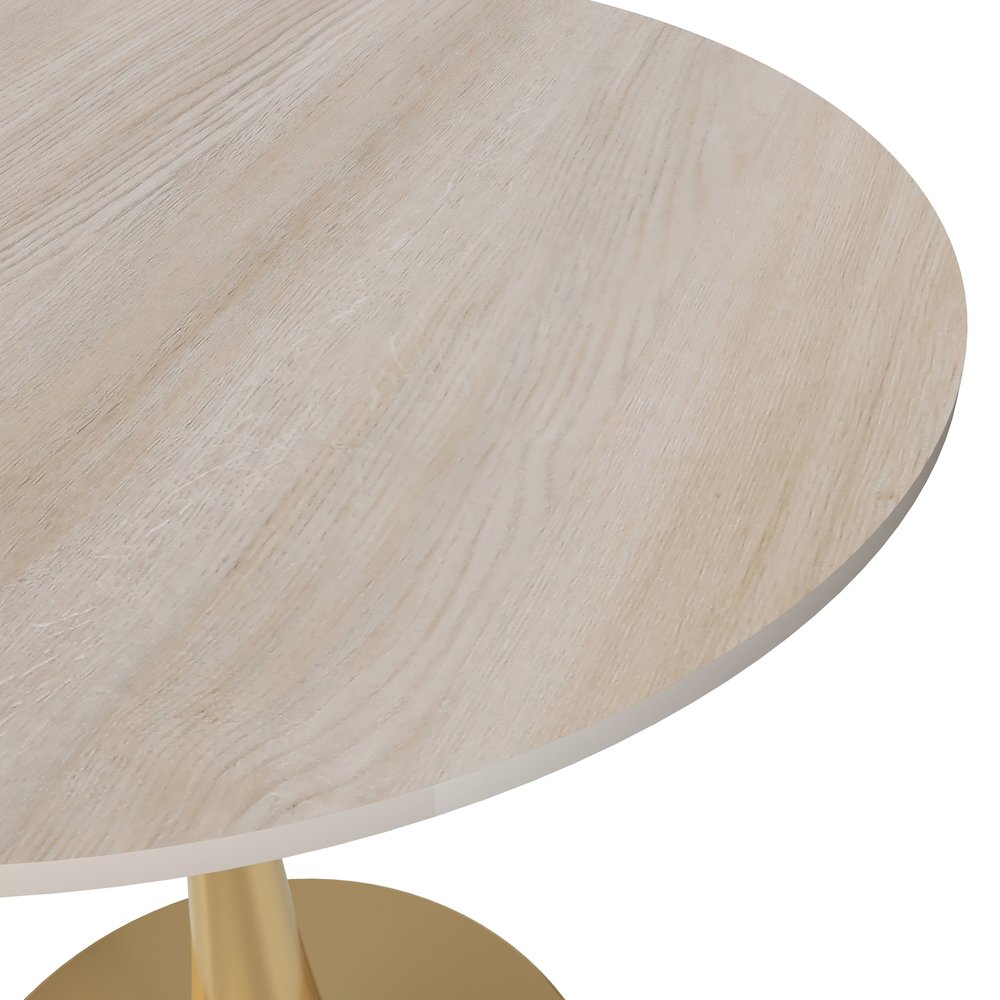 Bristol 24" round dining table Gold base with marbled MDF top