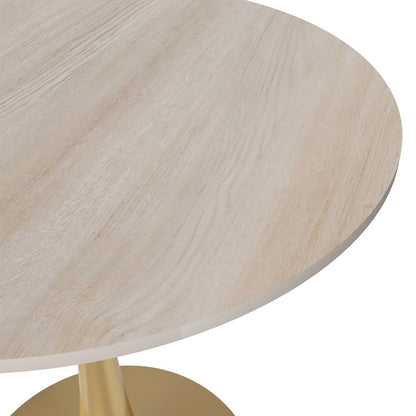 Bristol 24" round dining table Gold base with marbled MDF top