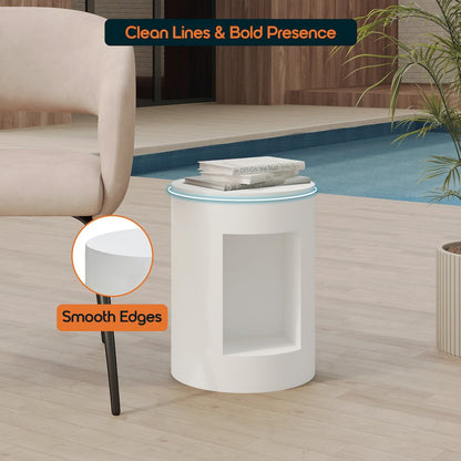 Modern Side End Table Nook Series In White