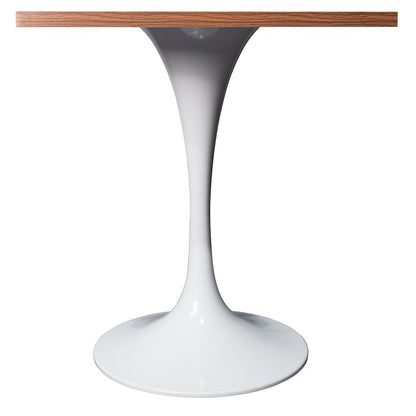 Verve Collection 24 Square Dining Table, White Base with Dark Maple MDF Top
