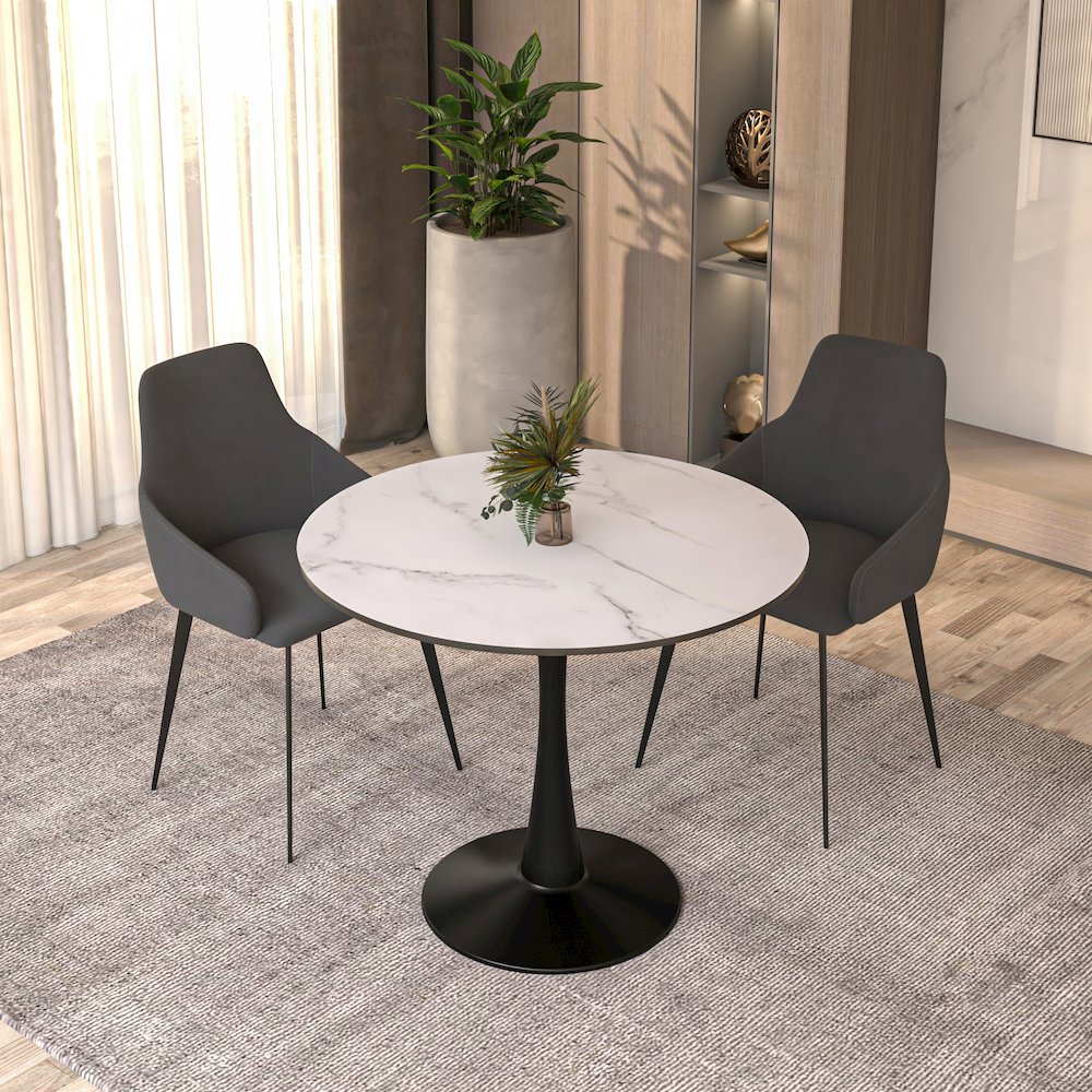 Bristol Mid-Century Modern Round Dining Table
