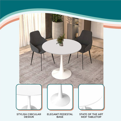 Bristol Mid-Century Modern Round Dining Table