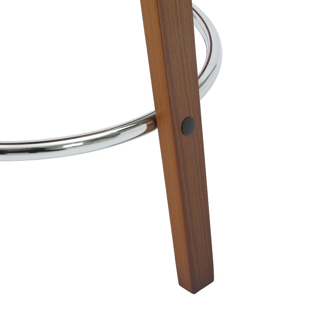 Wooden Counter Stool Pelya Collection Modern Style Walnut color in Light Taupe