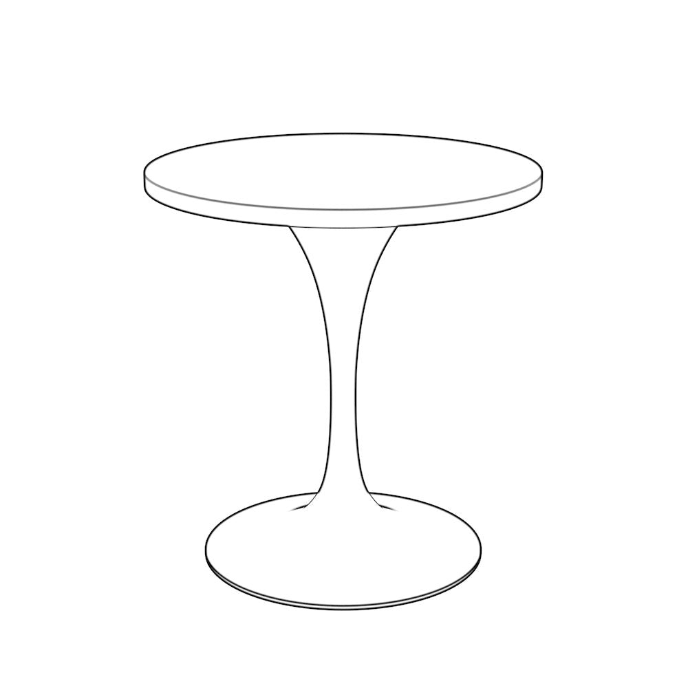 Verve Collection 27 Round Dining Table, Black Base with Sintered Stone Black Top