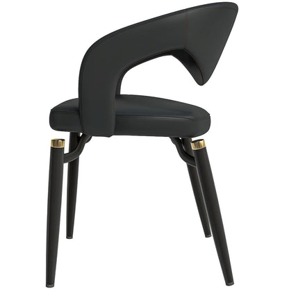 Entice Collection Modern Dining Chair Set of 2 in Charcoal Black