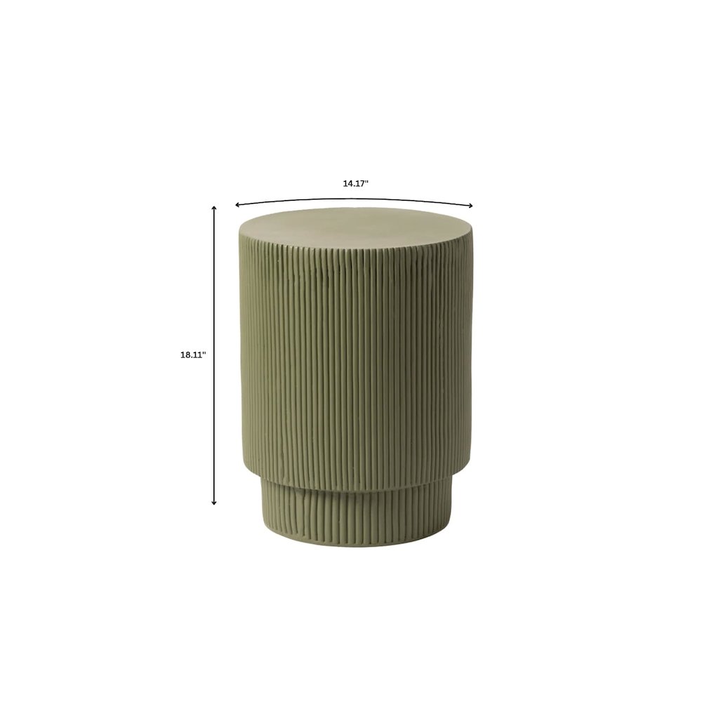 Eden Collection Fiberglass Outdoor Side Table in Olive Green