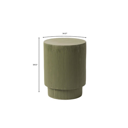 Eden Collection Fiberglass Outdoor Side Table in Olive Green