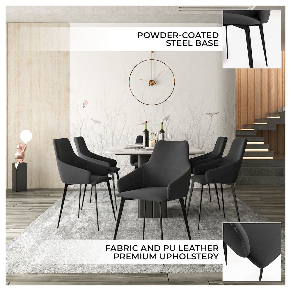 Sonnet Series Modern Dining Chair in Grey