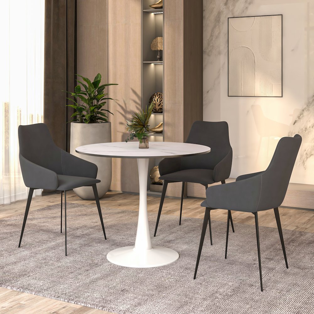 Bristol Mid-Century Modern Round Dining Table