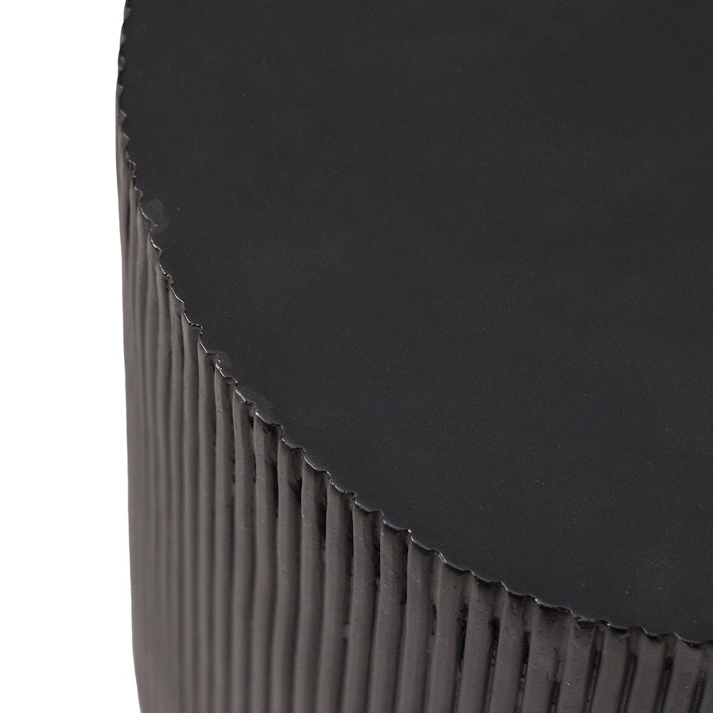 Eden Collection Fiberglass Outdoor Side Table in Black