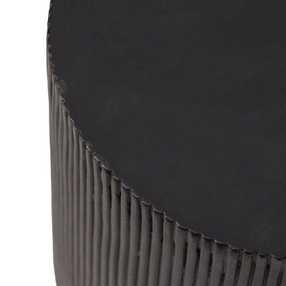 Eden Collection Fiberglass Outdoor Side Table in Black