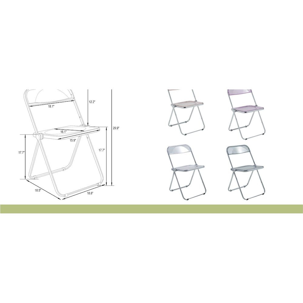 Lawrence Acrylic Folding Chair With Metal Frame