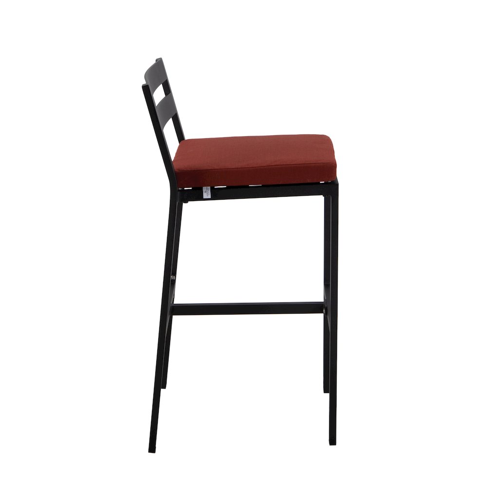 Chelsea Collection Aluminum Outdoor Dining Set in black with Cherry Cushions