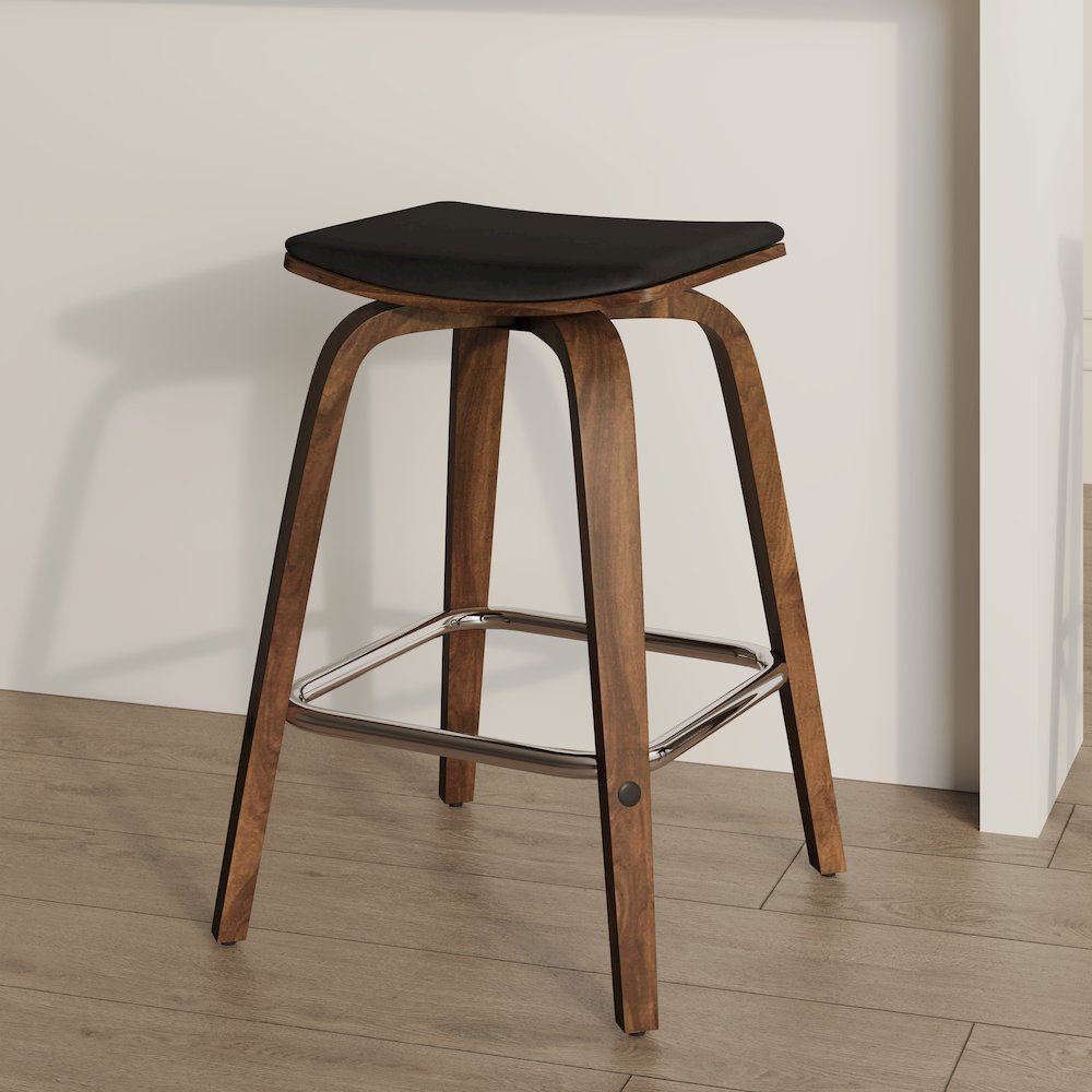 Wooden Counter Stool in Black