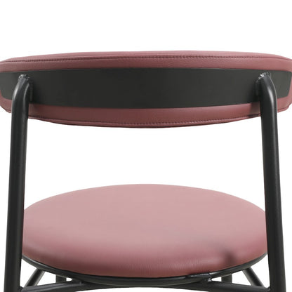 Lume Collection Modern Dining Chair in Burgundy Set of 4