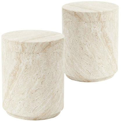 Modern Side End Table Ramble Series In Travertine