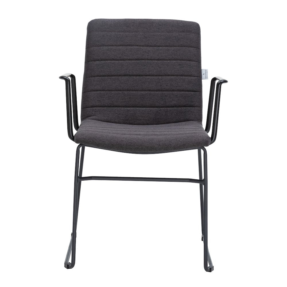Zylar Series Office Guest Arm Chair in Brown Fabric