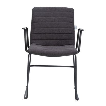 Zylar Series Office Guest Arm Chair in Brown Fabric