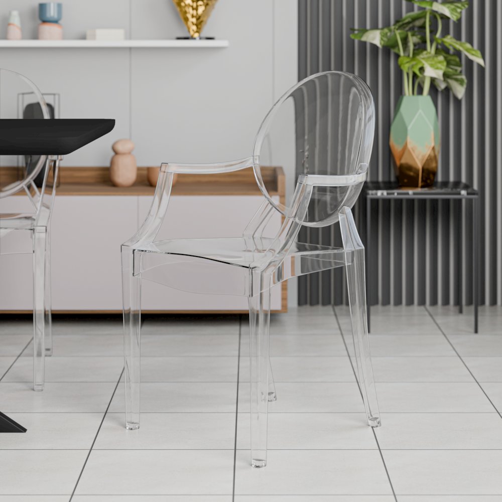 Carroll Modern Acrylic Dining Side Chair, Set of 4