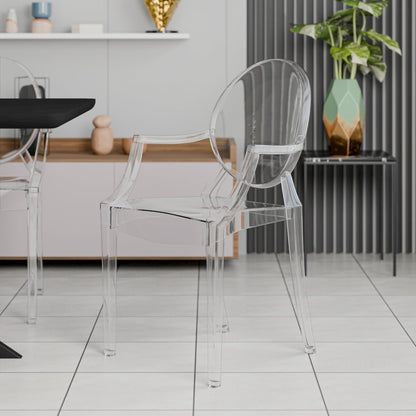 Carroll Modern Acrylic Dining Side Chair, Set of 4