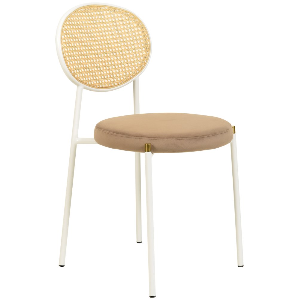 Euston Collection Modern Dining Chair White Frame In Brown