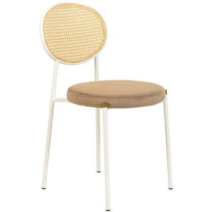 Euston Collection Modern Dining Chair White Frame In Brown