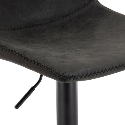 Tilbury Modern Adjustable Bar Stool in Charcoal Black