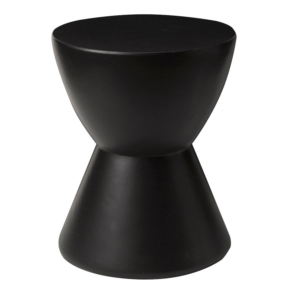 Loft Collection Fiberglass Outdoor Side Table in Black
