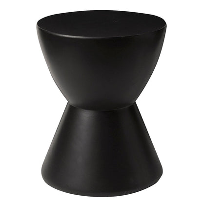 Loft Collection Fiberglass Outdoor Side Table in Black