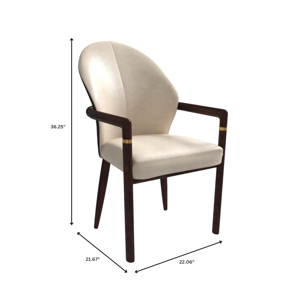 Opaline Series Elegant Wooden Dining Chair in Black Velvet and Toupe