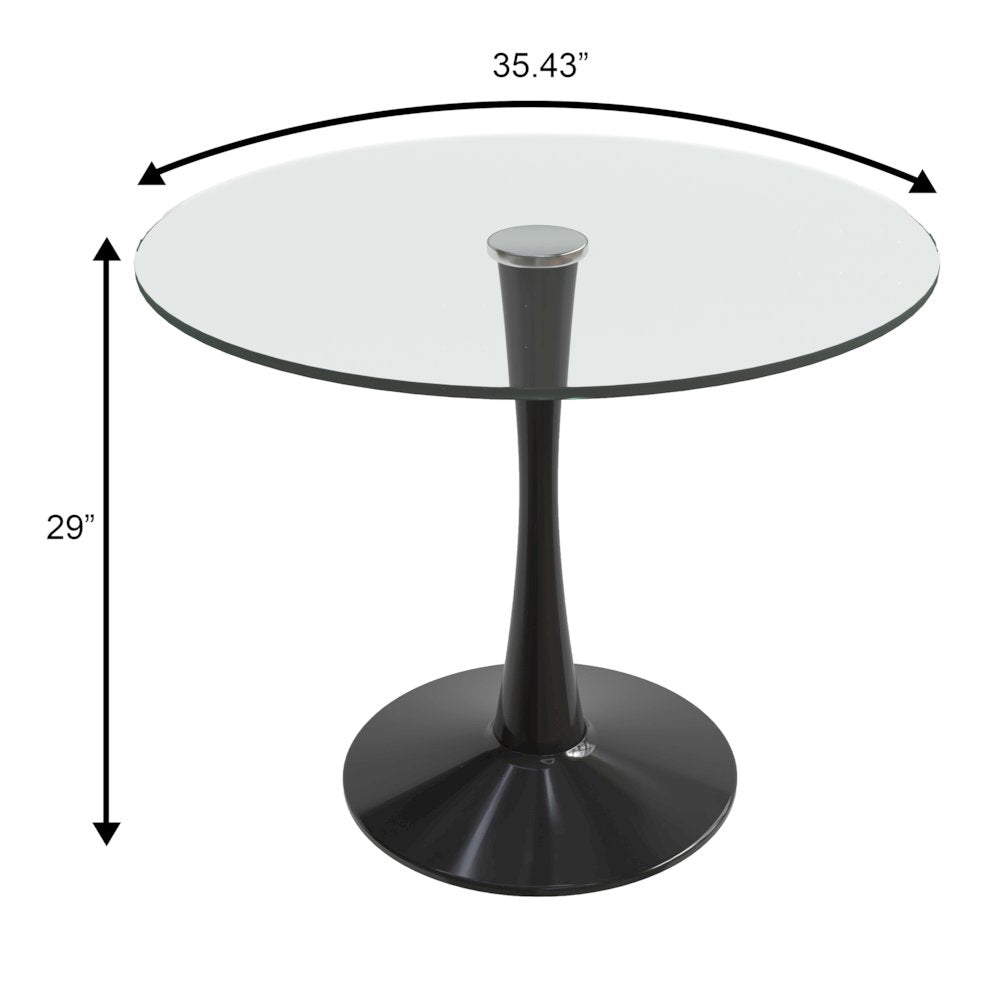 Bristol - Bistro Table Black Base with Glass top
