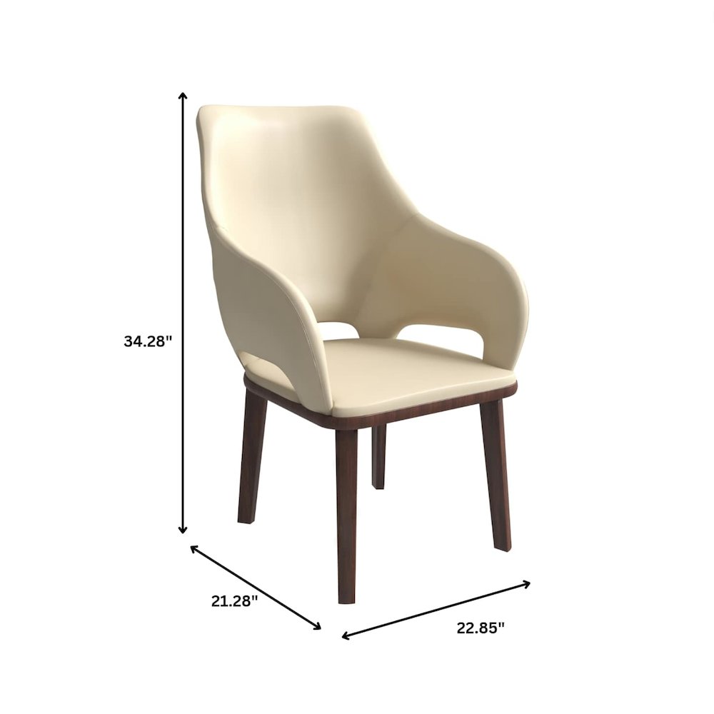 Vivara Collection Modern Dining Chair in Off White Set of 2