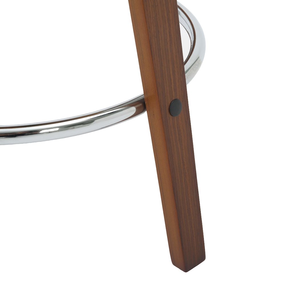 Wooden Counter Stool Pelya Collection Modern Style Walnut color in Cream