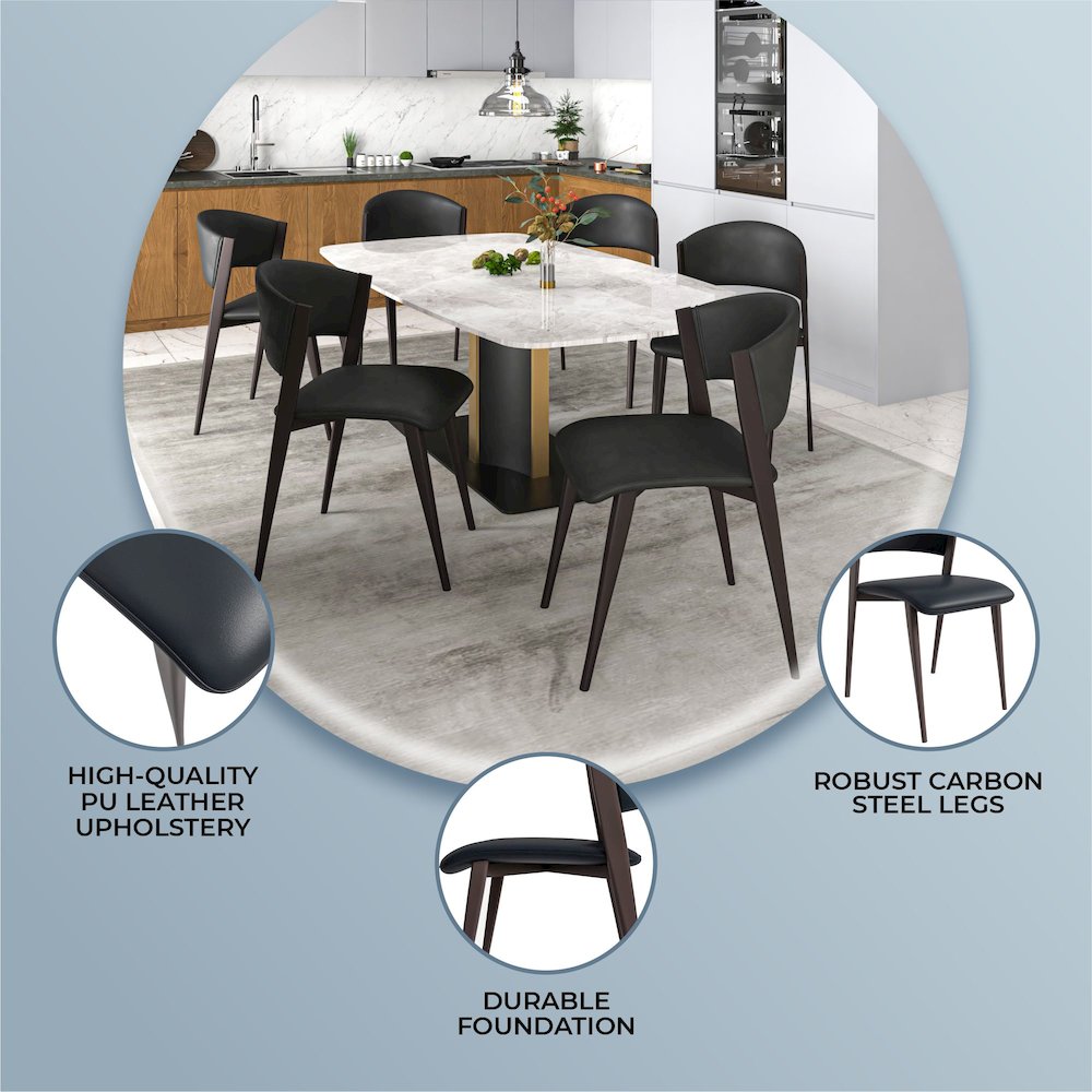 Aspen Collection Modern Dining Chair in Black
