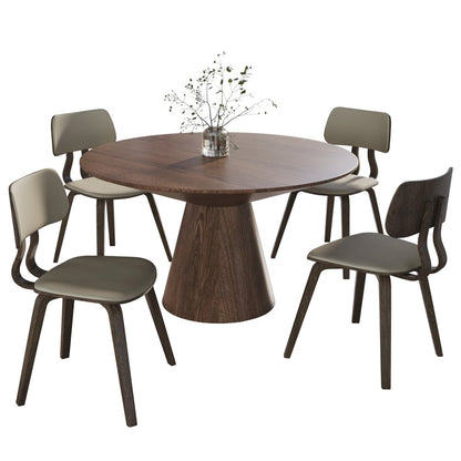 5-Piece Dining Set in Dark Walnut/Taupe