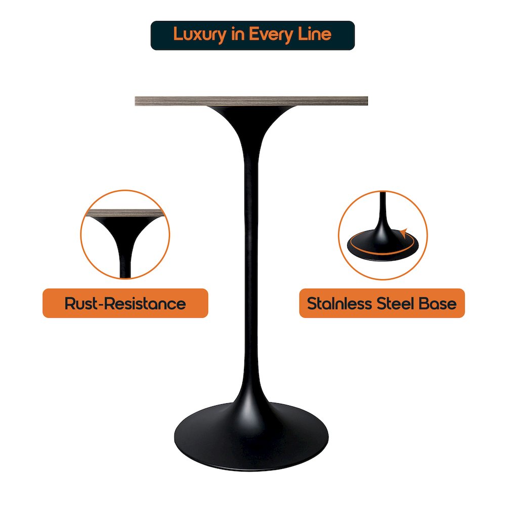 Verve Collection 24 Square Top Bar Height Table
