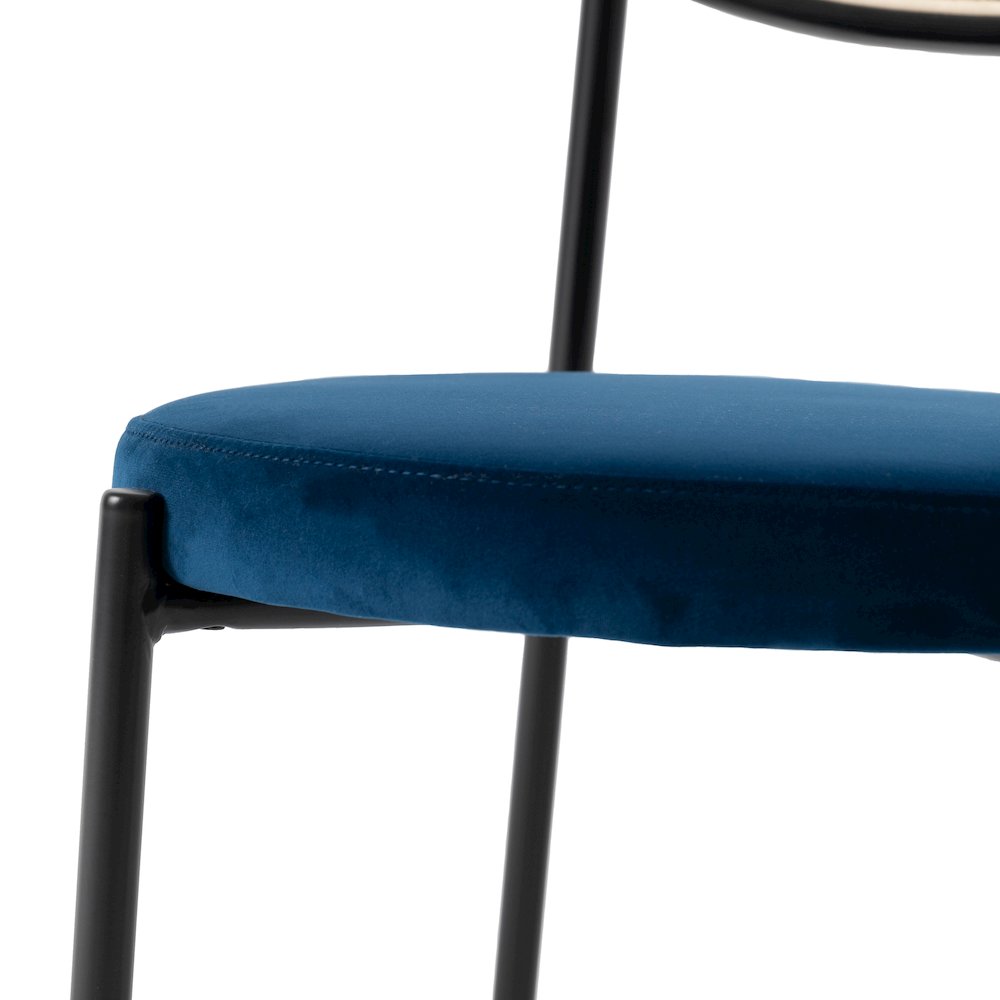 Euston Modern Wicker Dining Chair with Velvet Round Seat