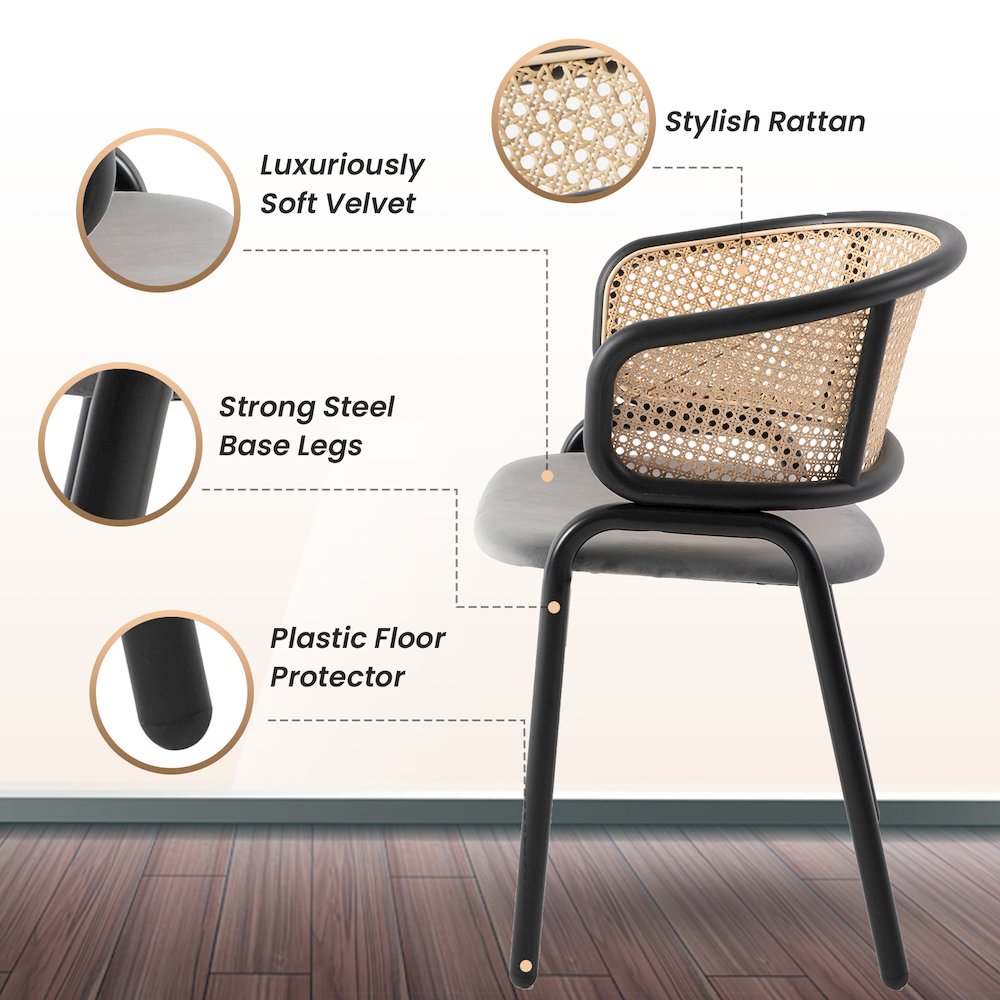 Ervilla - Dining Chair - Grey Leather