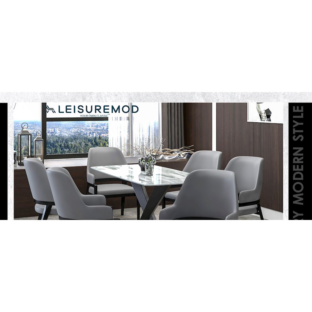 Ethora Collection Modern Wooden Dining Chair in Grey