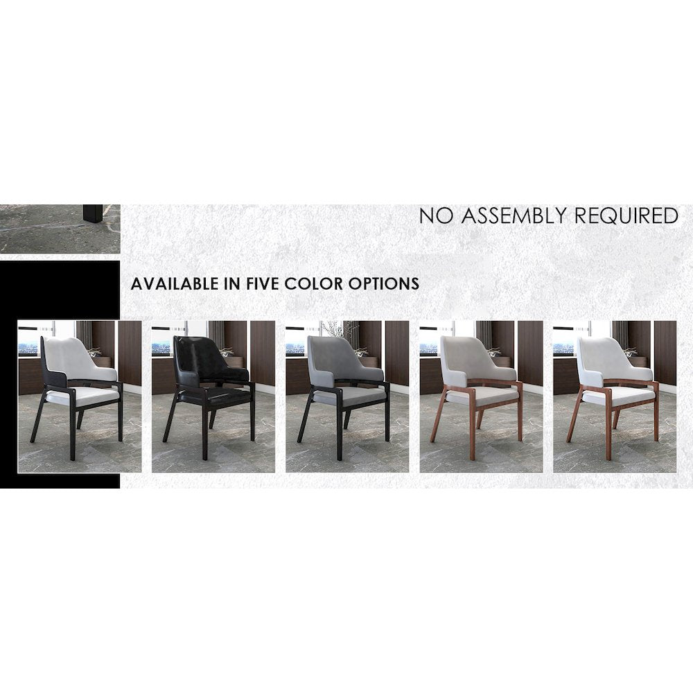 Ethora Collection Modern Wooden Dining Chair in Grey