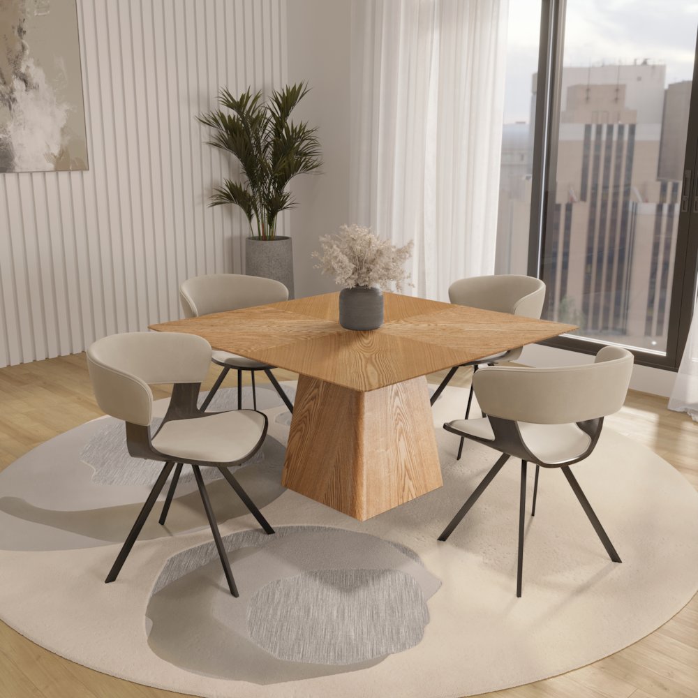 5-Piece Dining Set in Dark Walnut/Light Taupe