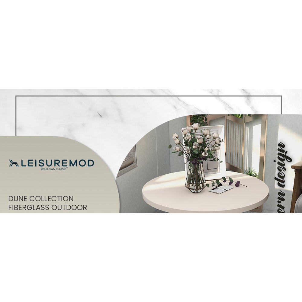Dune Collection Fiberglass Outdoor Coffee Table In Grey