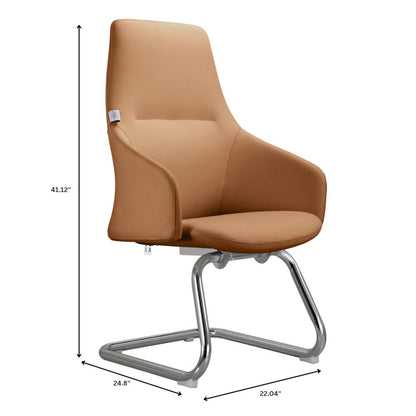 Celeste Series Office Guest Chair in Acorn Brown Leather