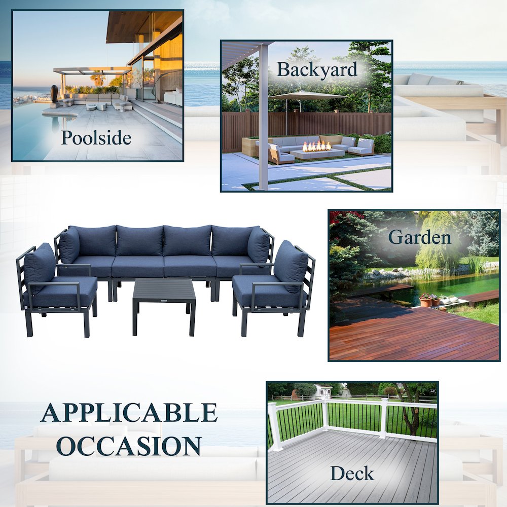 Chelsea 7-Piece Patio Sectional And Coffee Table