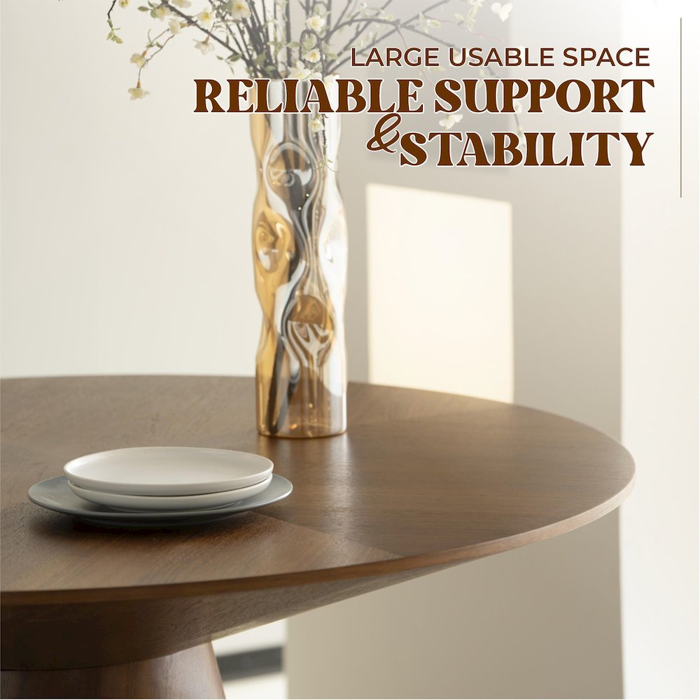 Fynix Collection Modern Dining Table In walnut