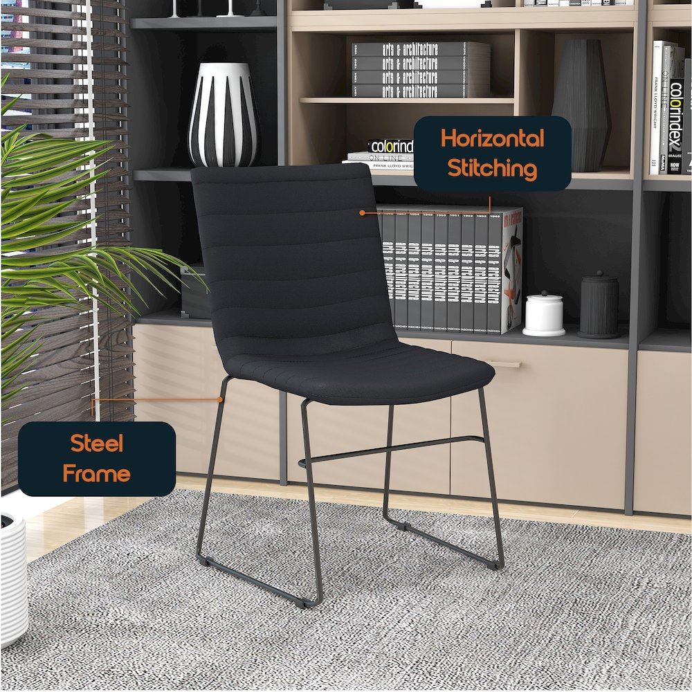 Zylar Series Office Guest Chair in Black Leather